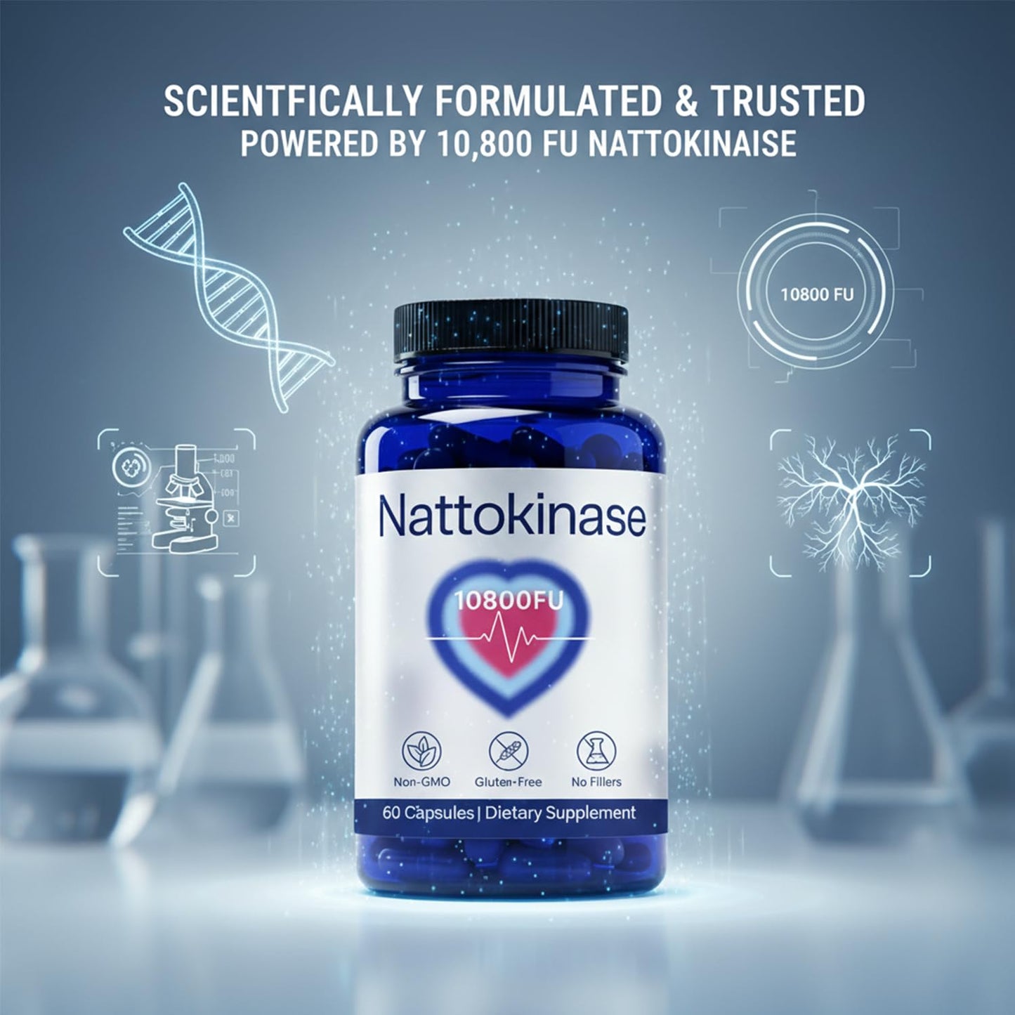 Clavya Ultimate Nattokinase 10800 FU Capsule, 60 Count