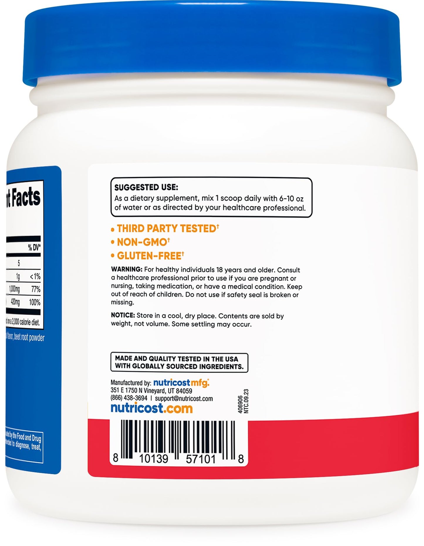 Nutricost Calcium Magnesium Powder 21.6 Ounce