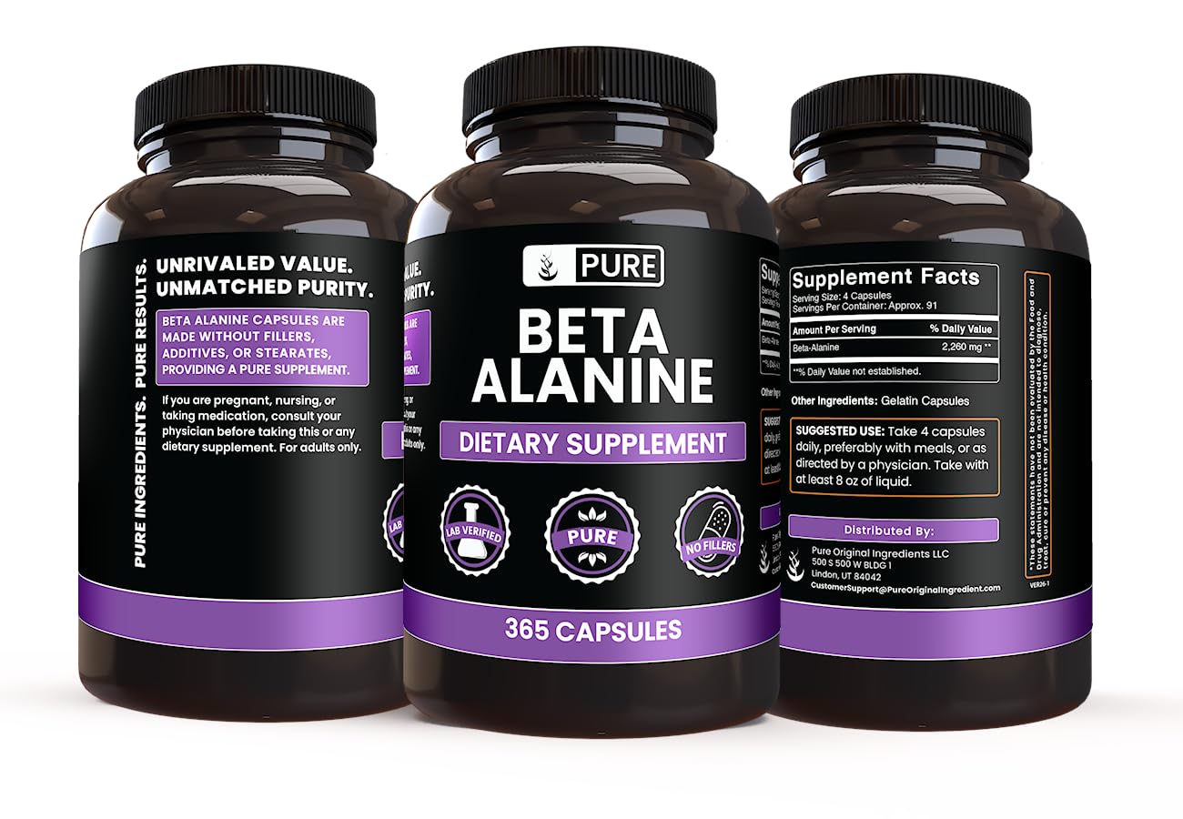 Pure Original Ingredients Beta Alanine Capsules, 365 Capsules