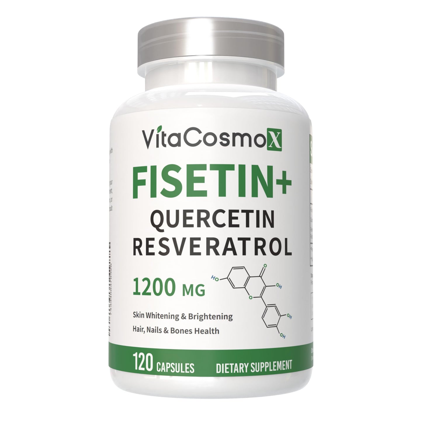 VitaCosmoX Fisetin Quercetin Resveratrol Supplement Capsules 240 Count