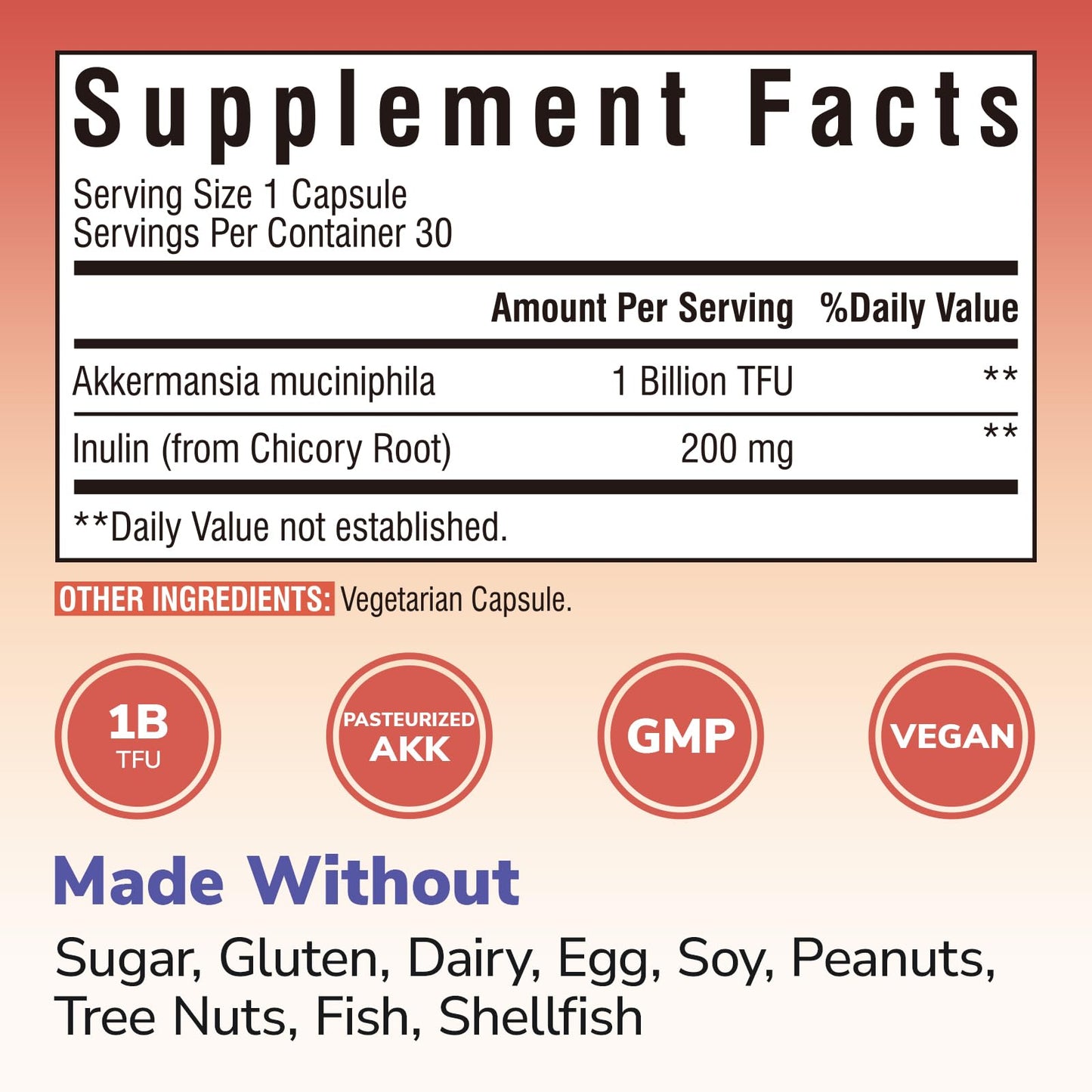 Vitalibre Iron Complex Supplement & Akkermansia Muciniphila Probiotic 1 Billion TFU, 90 Capsules