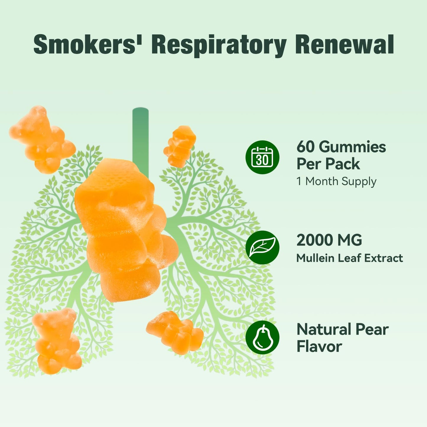 QualiLife Mullein Gummies for Lungs 60 Gummies