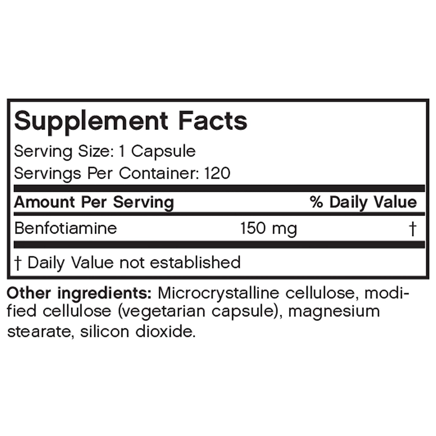 Futurebiotics Benfotiamine 150 mg Vegetarian Capsules, 120 Count