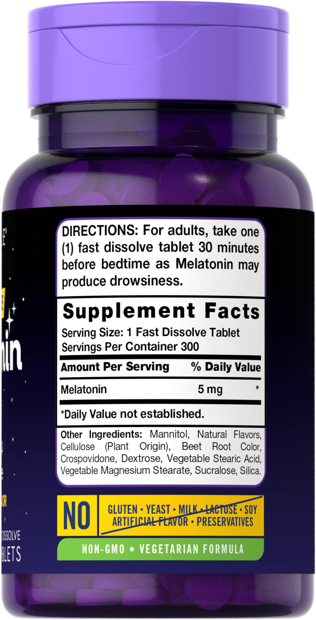 Carlyle Melatonin 5 mg Fast Dissolve 300 Tablets