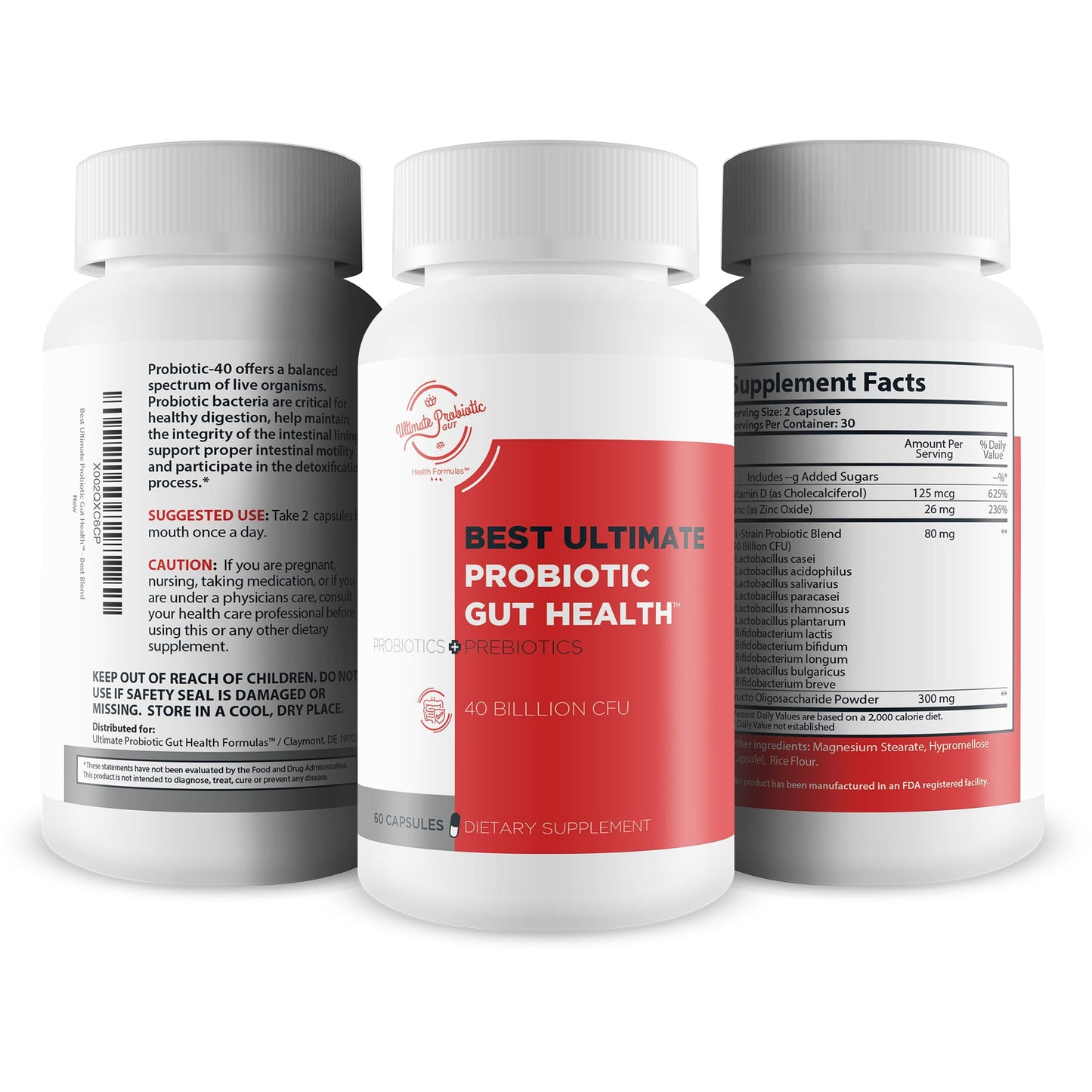 Ultimate 11-Strain Probiotic & Prebiotic Formula for Gut Health Capsule, 1 Capsule