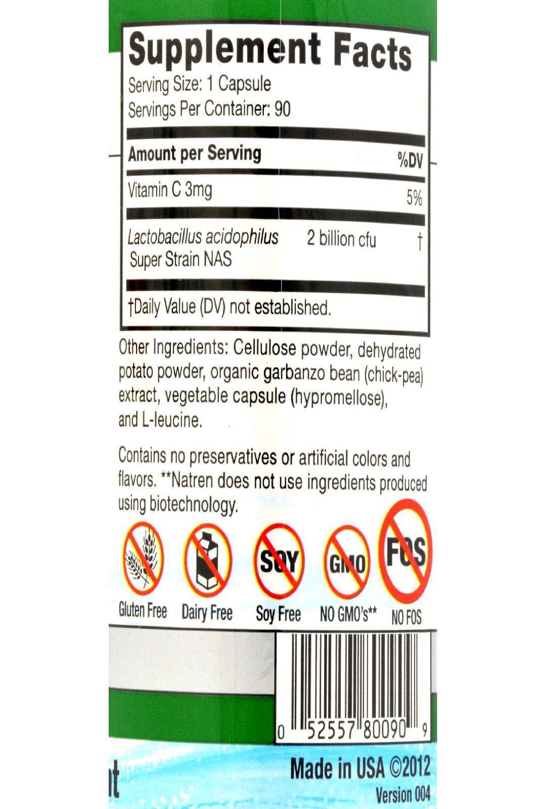 Natren Megadophilus Dairy Free Capsules 90