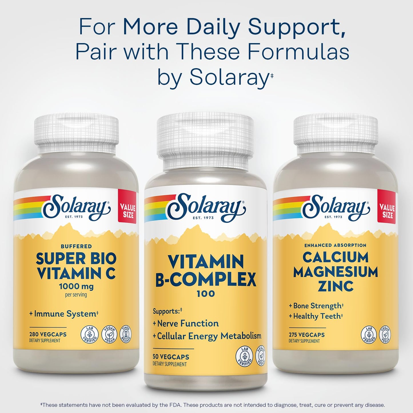 Solaray Vitamin B Complex 100mg Capsule, 50 Count