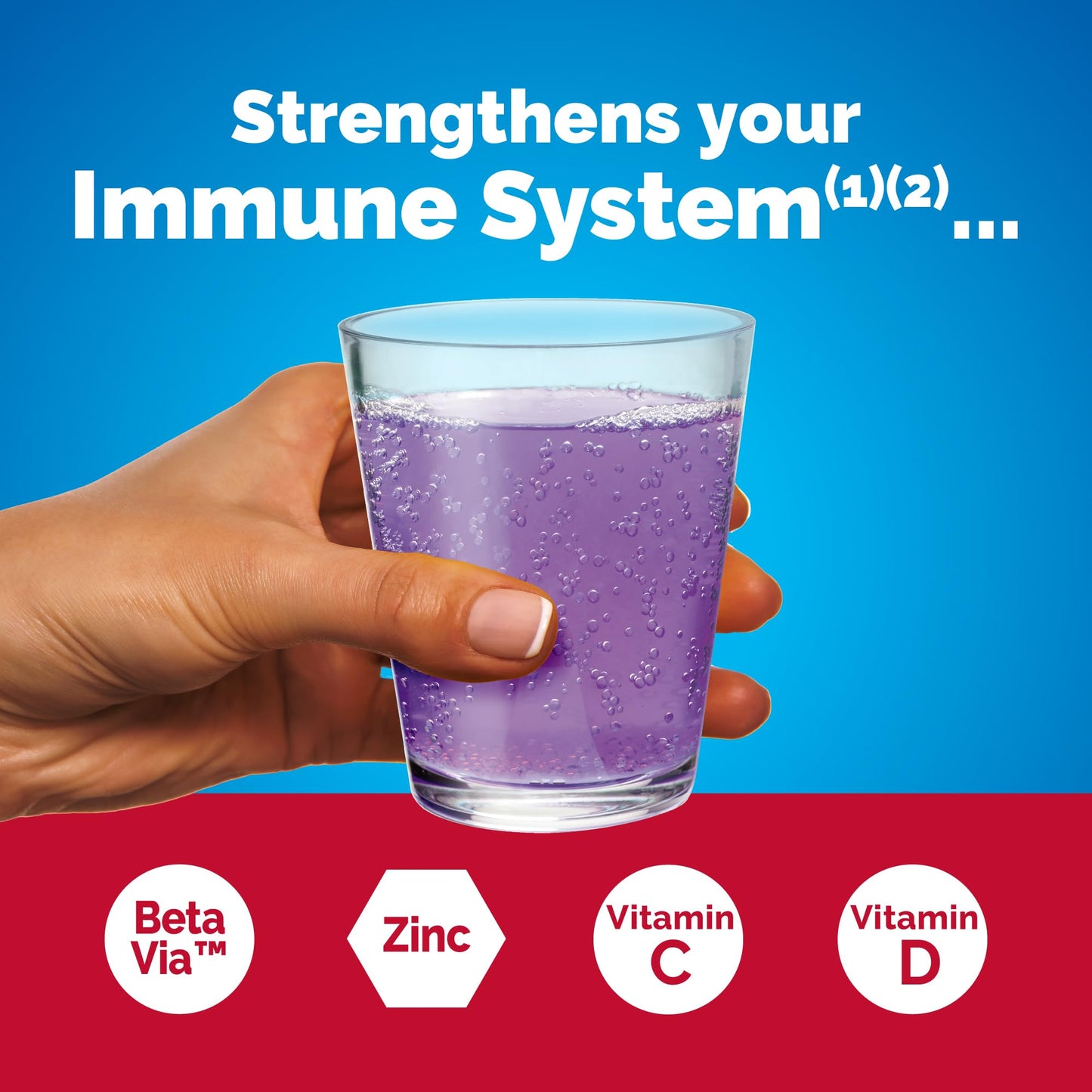 Emergen-C Immune+ Triple Action Immune Support Powder, Elderberry, 18 Count