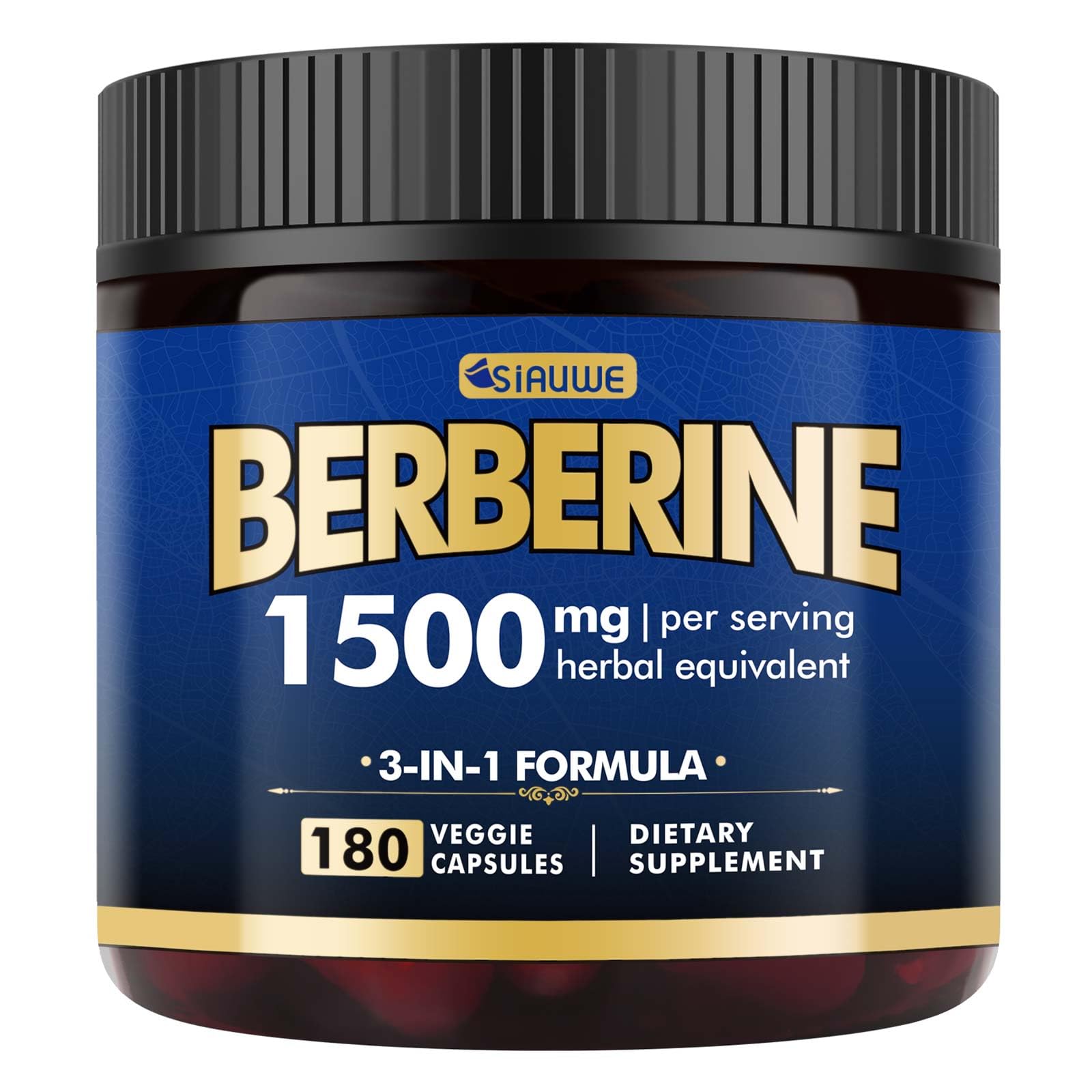 SIAUWE Berberine Supplement Capsules, 180 Count