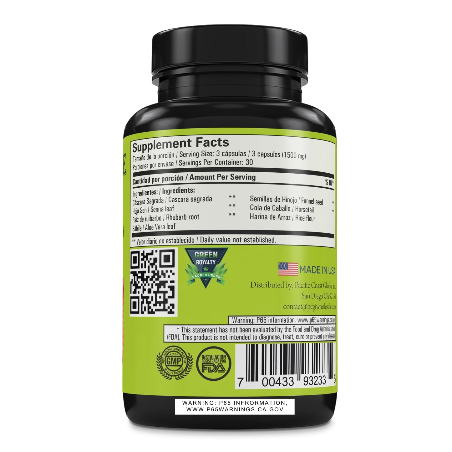 GREEN ROYALTY Total Cleanse Detox Capsules 90 Count