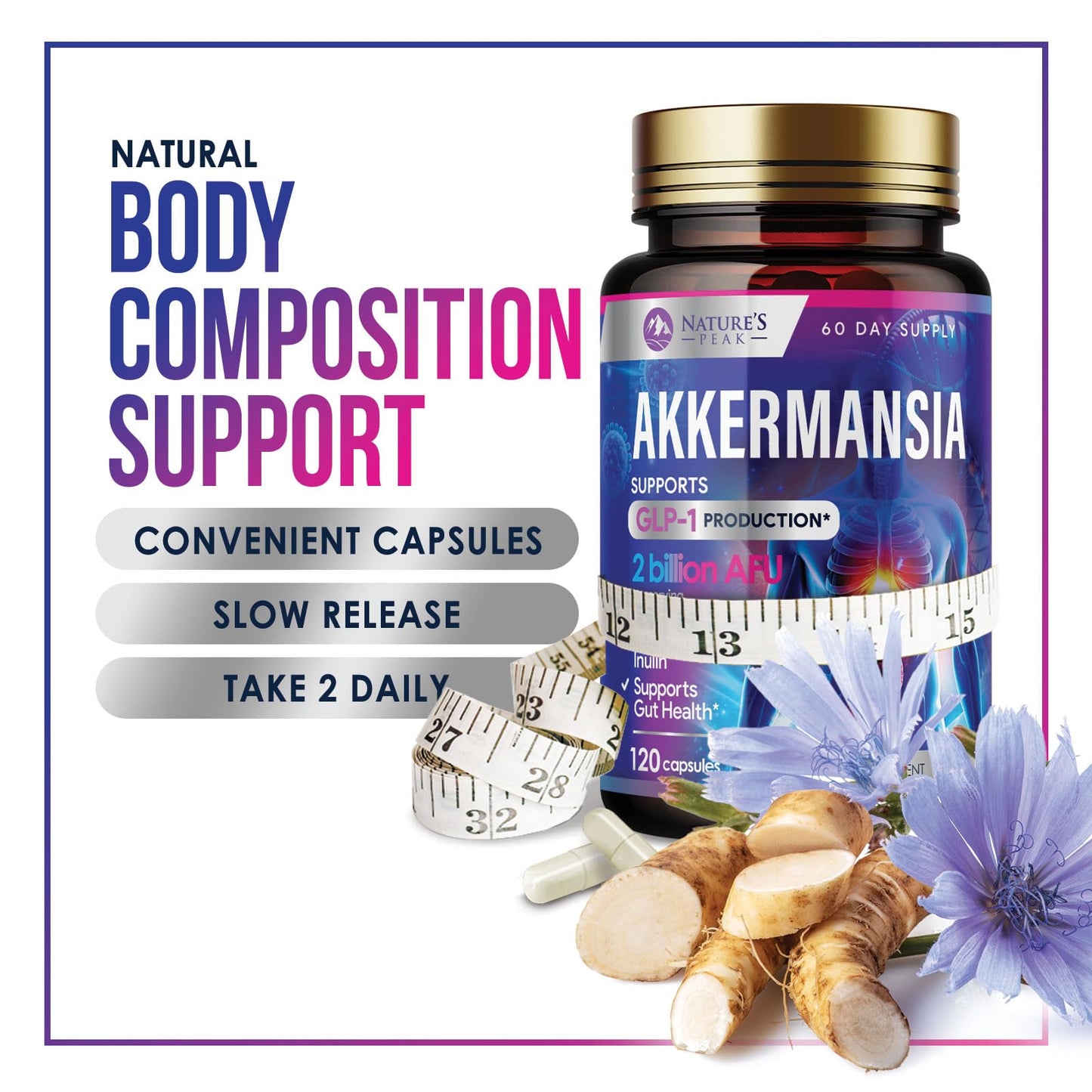 Nature's Peak Akkermansia Probiotic Capsule 120 Count