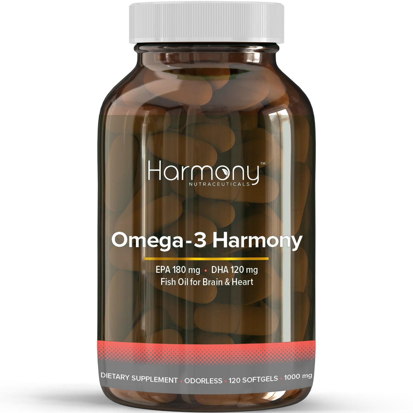 Harmony Nutraceuticals Omega-3 Fish Oil Capsules, 120 Capsules