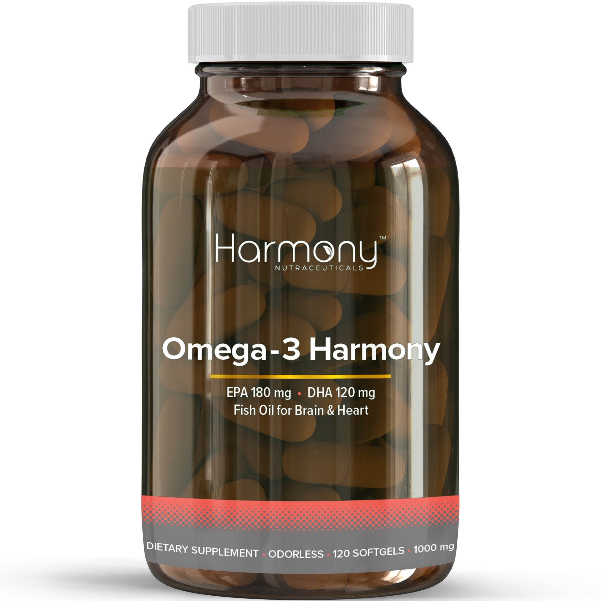 Harmony Nutraceuticals Omega-3 Fish Oil Capsules, 120 Capsules