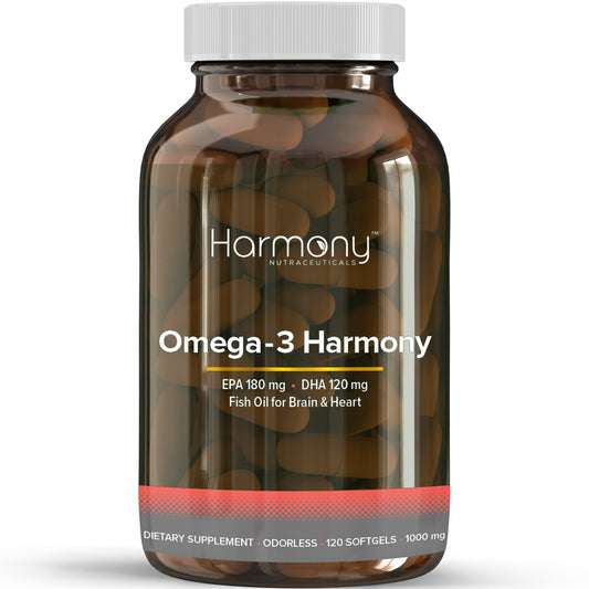 Harmony Nutraceuticals Omega-3 Fish Oil Capsules, 120 Capsules