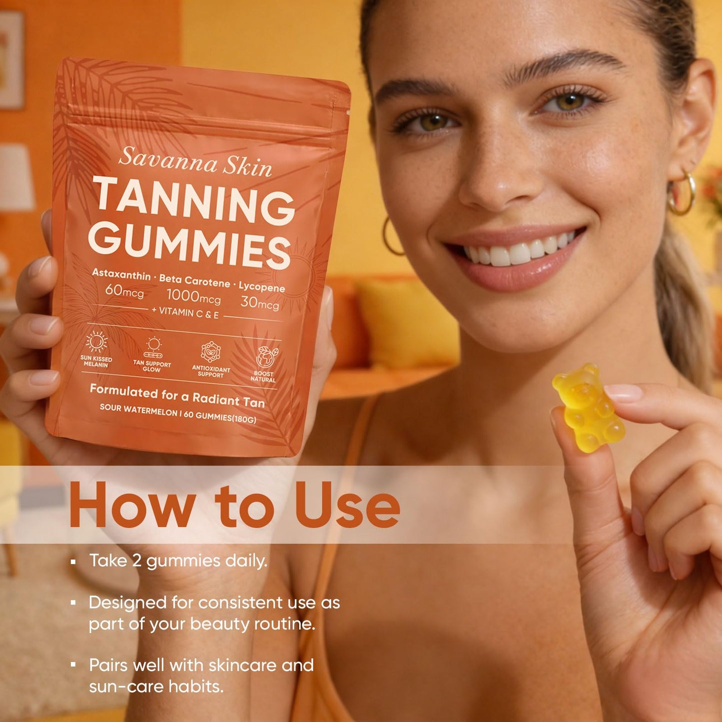 Boaccy Savanna Skin Tanning Gummies 60 Count
