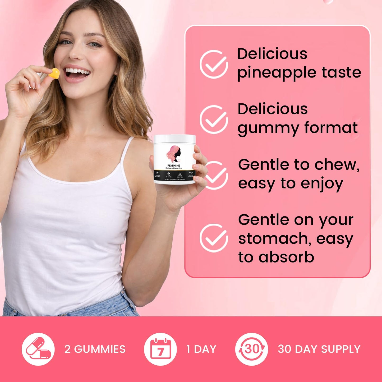 Bacorgoy Feminine Balance Gummies 60 Count
