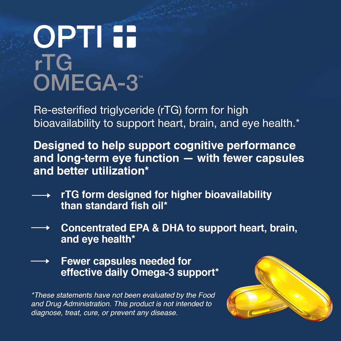 Opti + Life Omega-3 Fish Oil Capsules, 120 Count