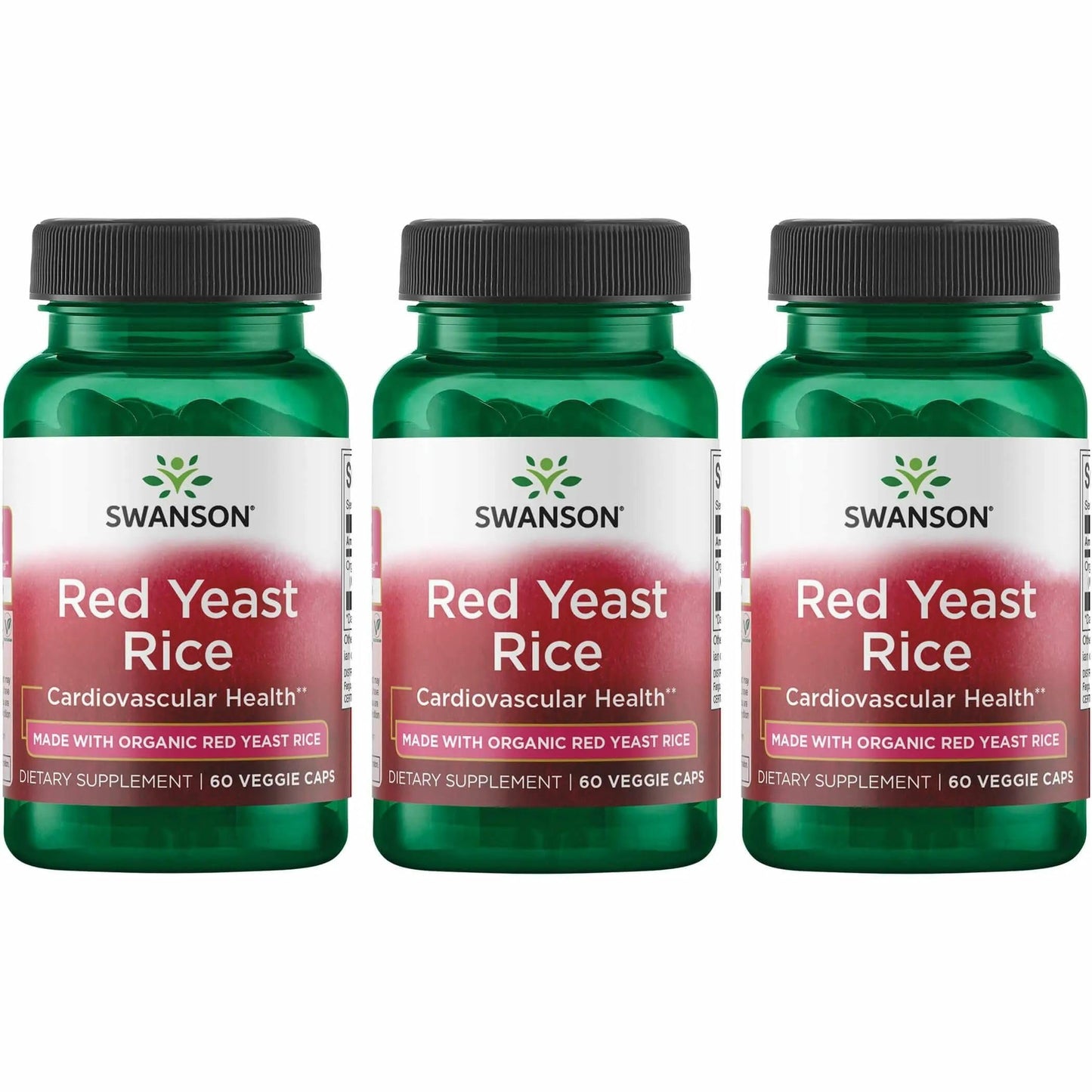 Swanson Made with Organic Traditional Red Yeast Rice 600 mg Capsules, 180 Count