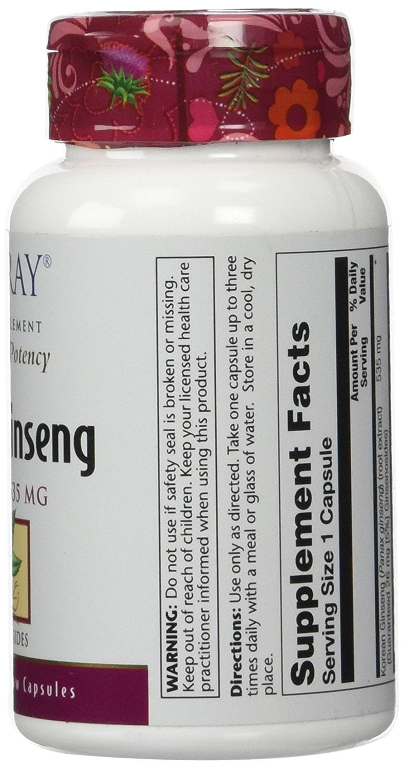 Solaray Korean Ginseng Root 535mg Capsule, 60 Count