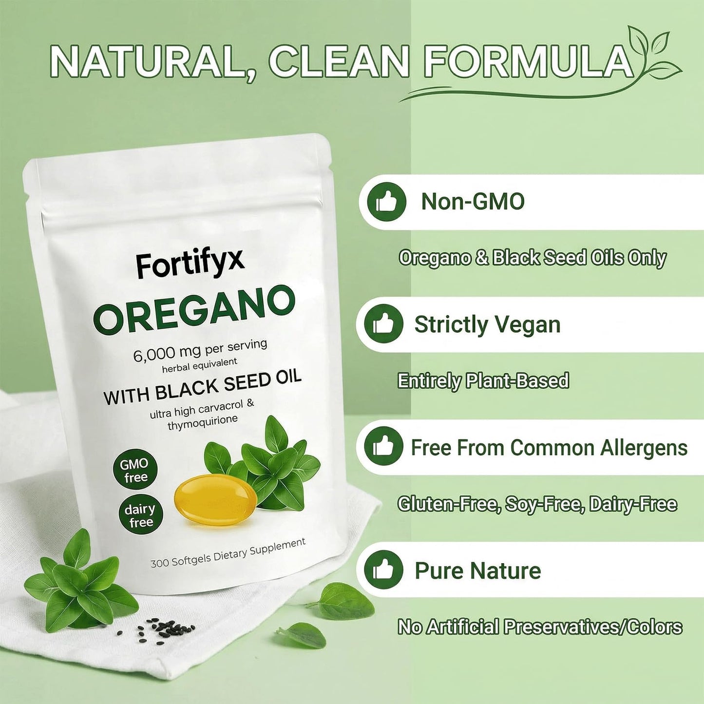 ETUIH Fortifyx Oil of Oregano with Black Seed Oil Softgels, 1 Count