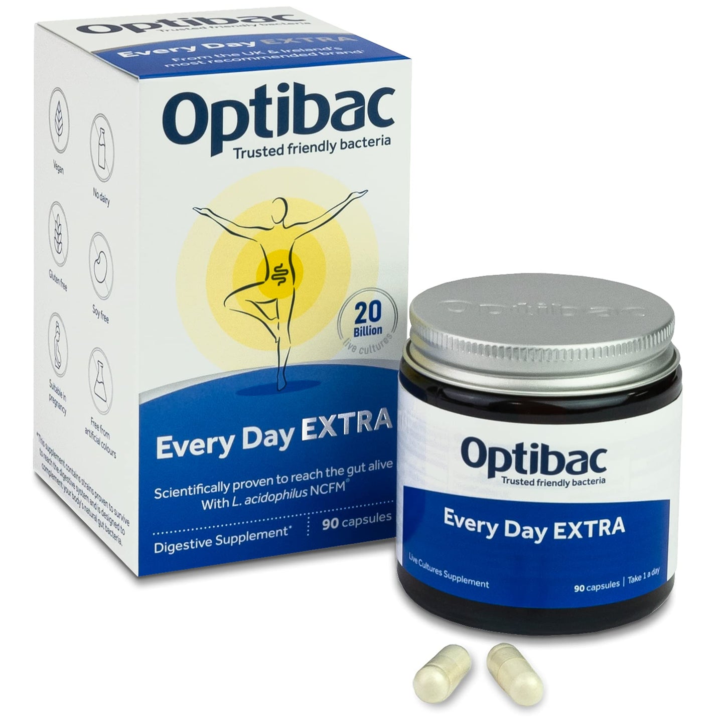 Optibac For Every Day EXTRA - Vegan 20 Billion CFU Multi-Strain 90 Capsules