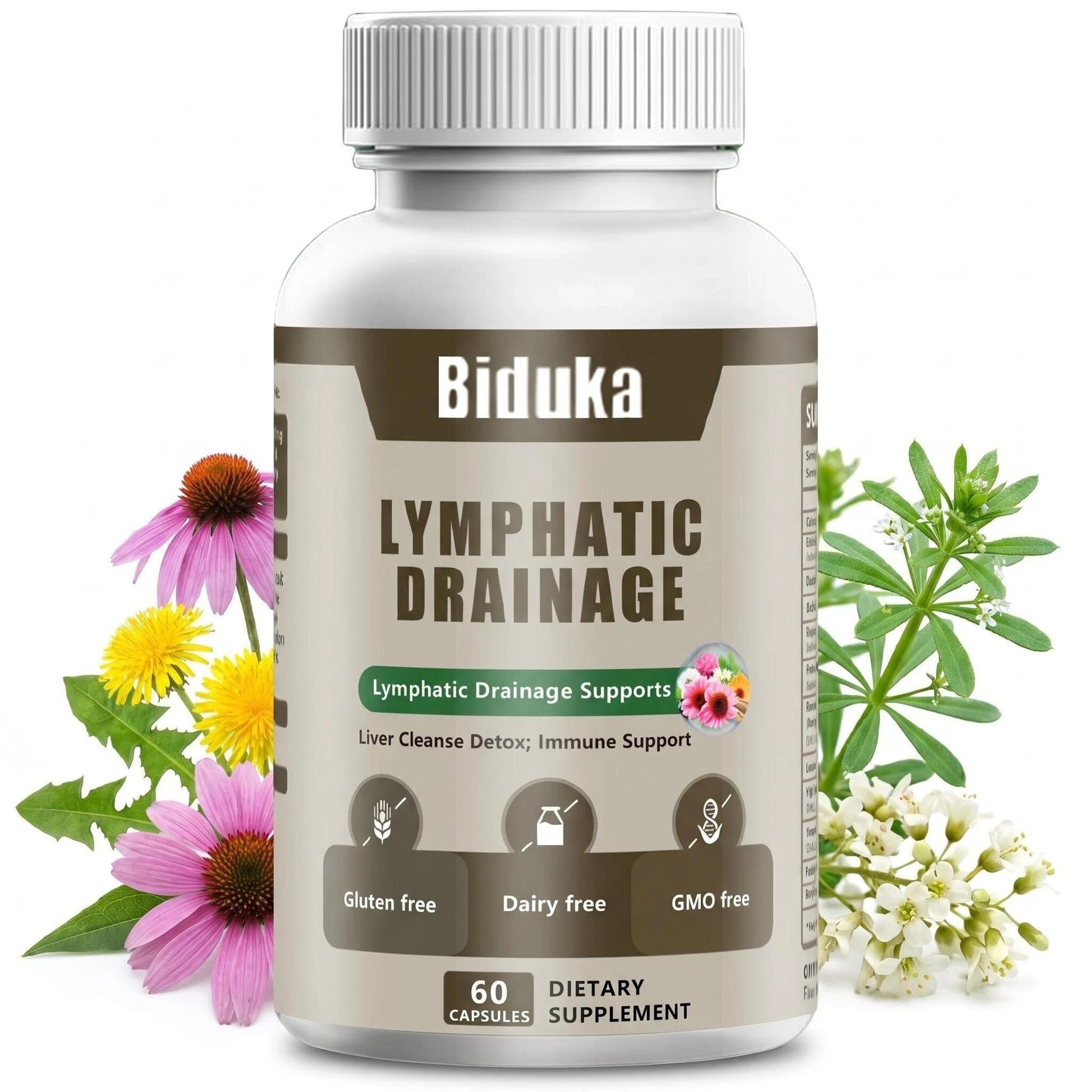 Biduka Lymphatic Drainage Capsules, 60 Count