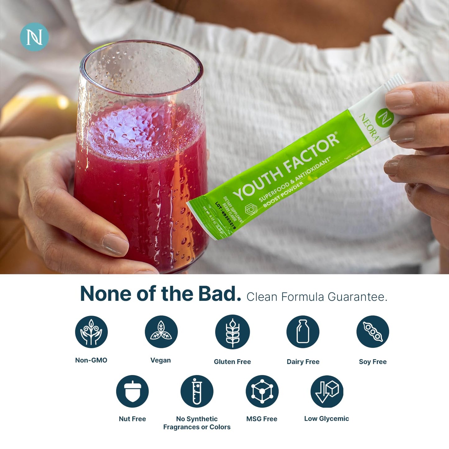NEORA Youth Factor Superfood Boost Powder, 30 Packets