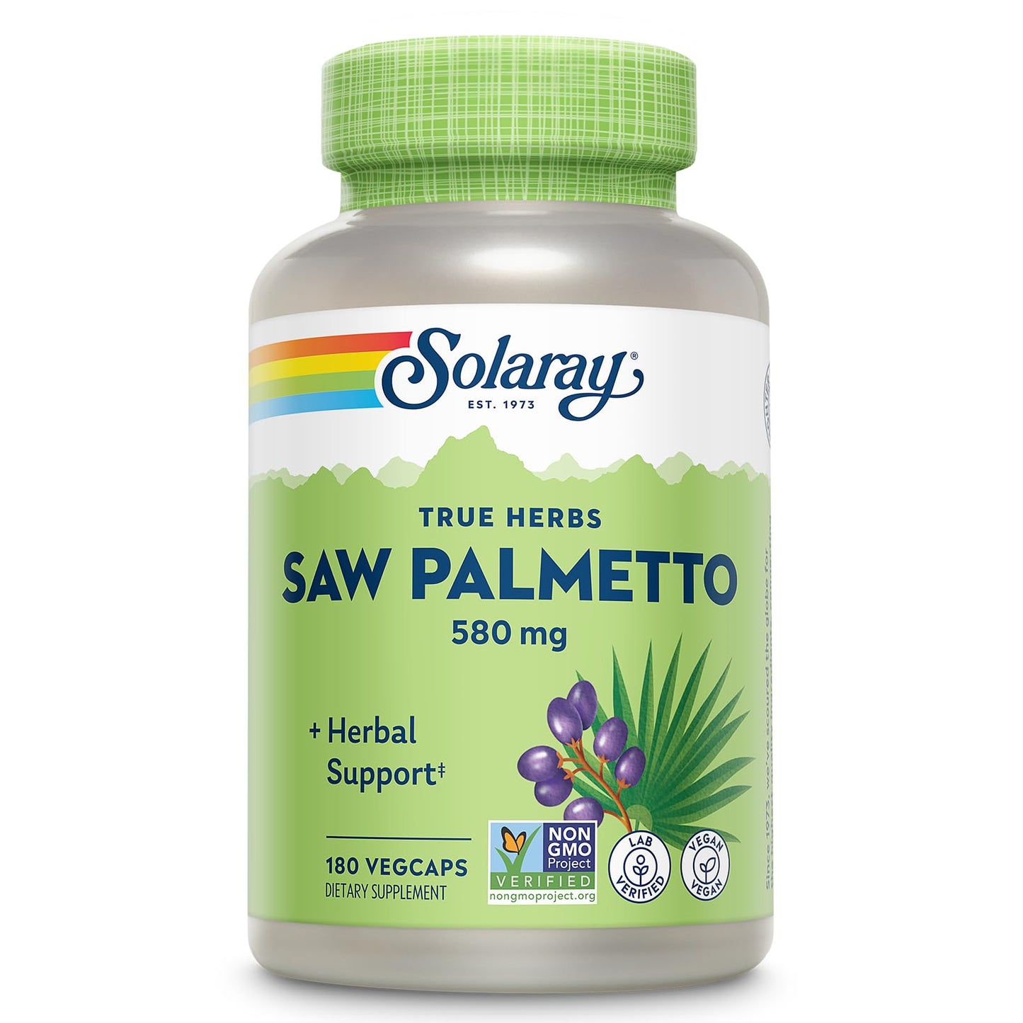 Solaray Saw Palmetto Berries 580 mg Capsule, 180 VegCaps