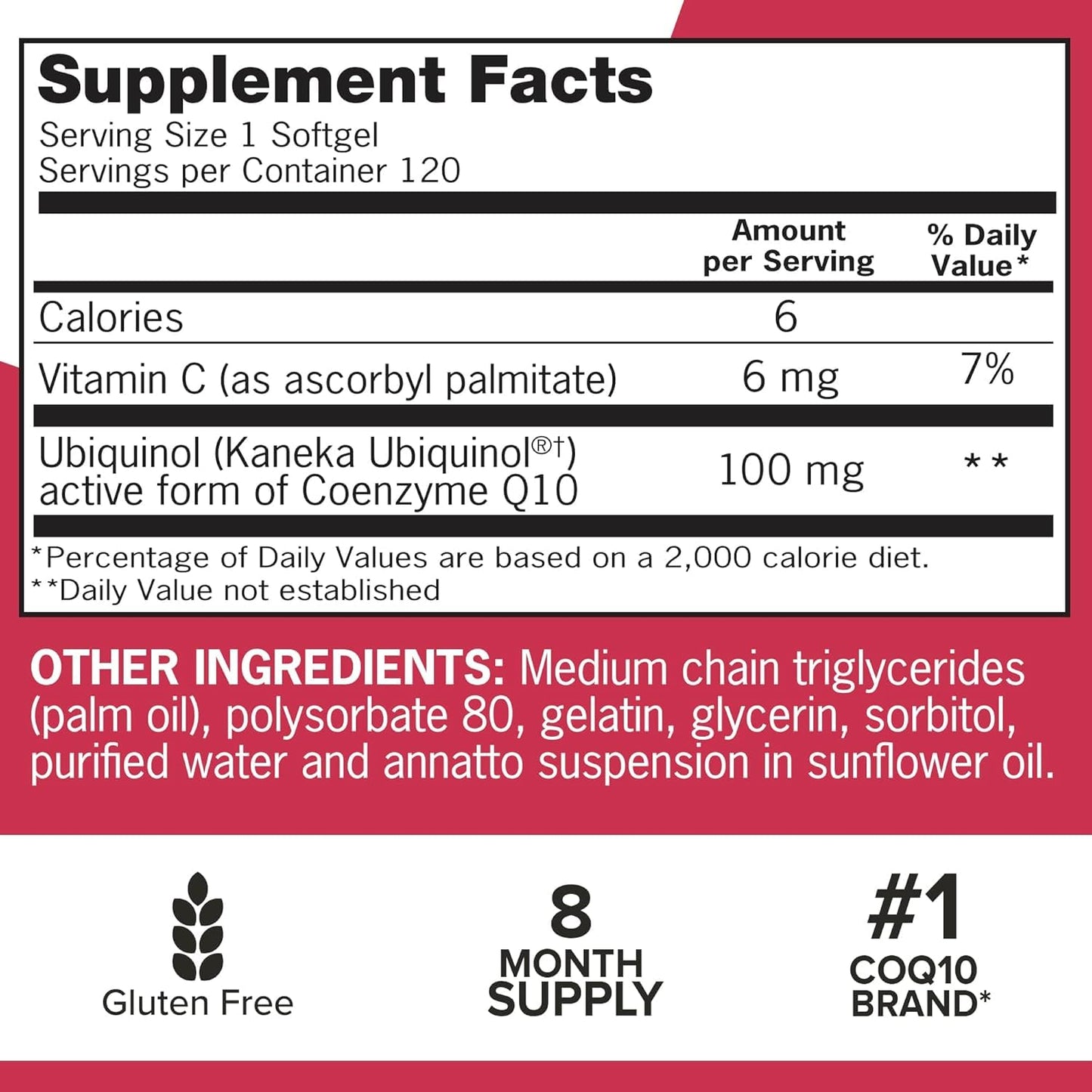 Qunol Mega Ubiquinol CoQ10 100mg Softgels 240 Count