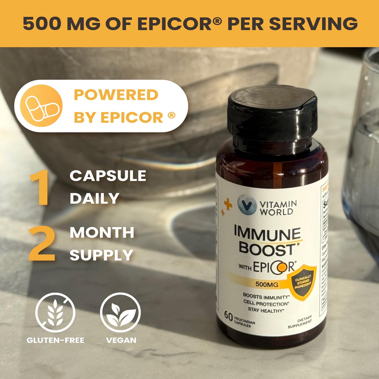 Vitamin World EpiCor 500 mg Immune Health Support Capsule, 60 Capsules