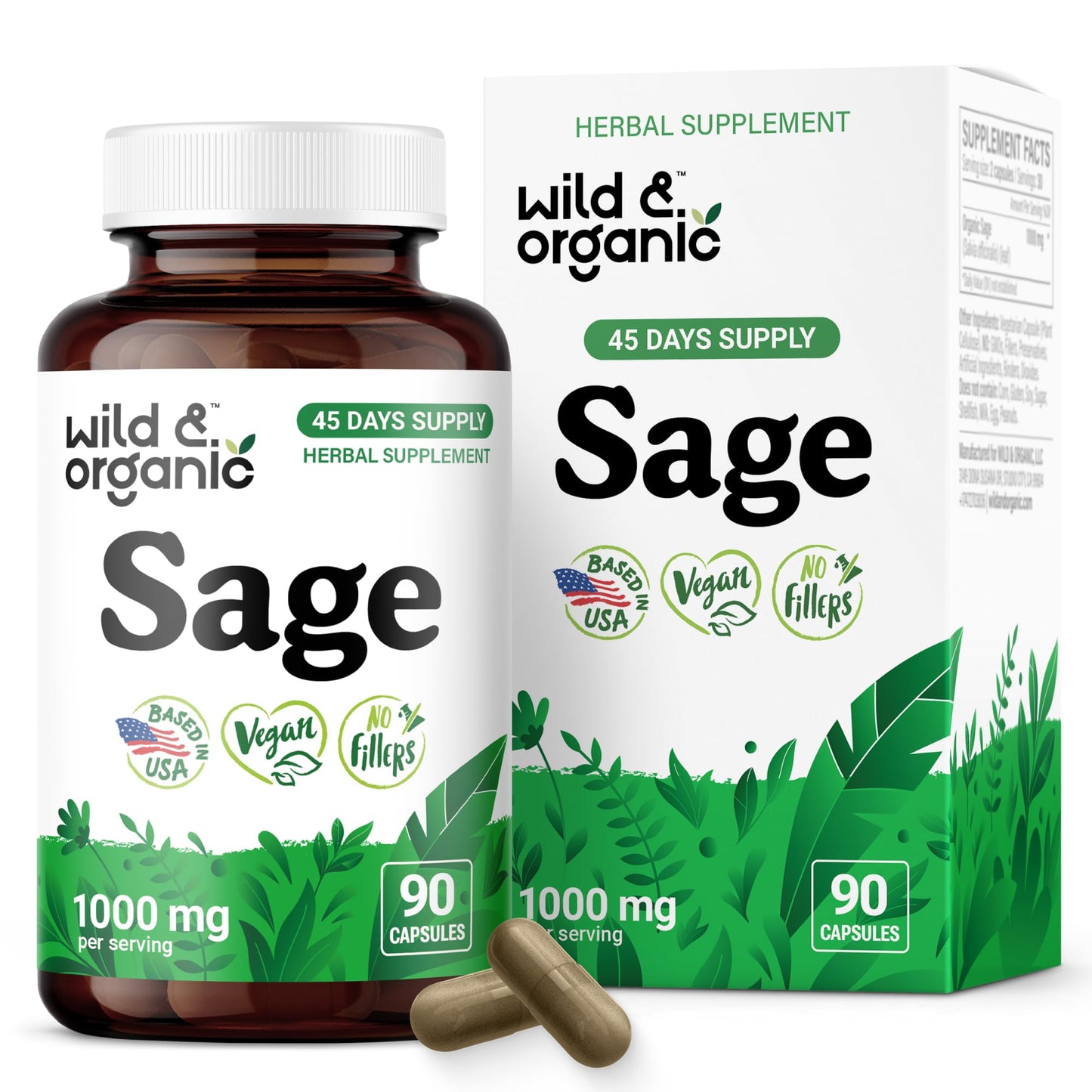 Wild & Organic Sage Capsules 90 Capsules