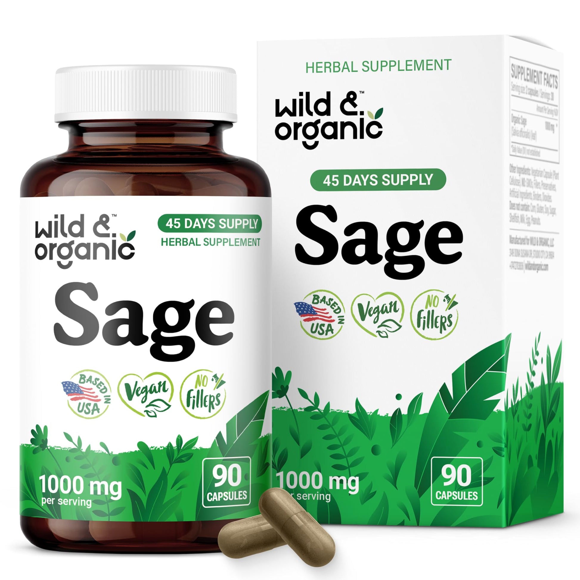Wild & Organic Sage Capsules 90 Capsules