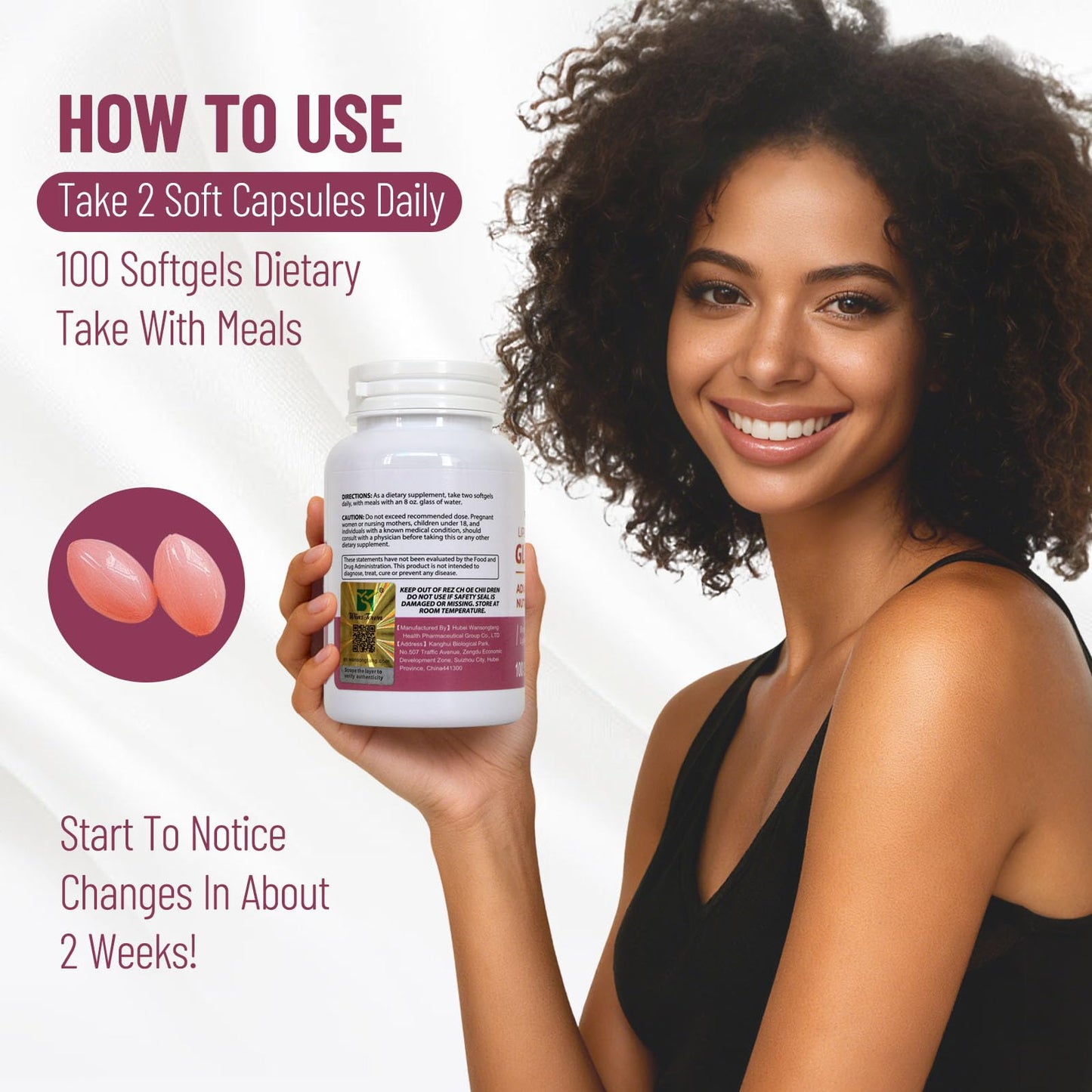 Wins Town Liposomal Glutathione Softgels 500mg, 100 Softgels