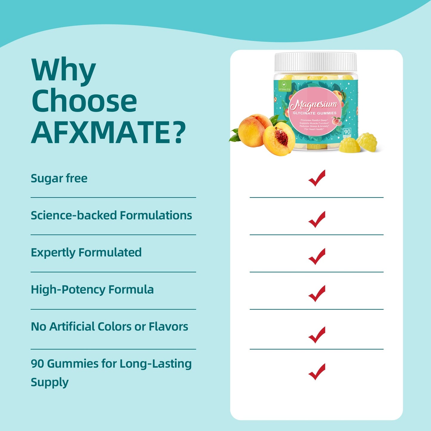 AXFMATE Magnesium Glycinate Gummies 90 Count
