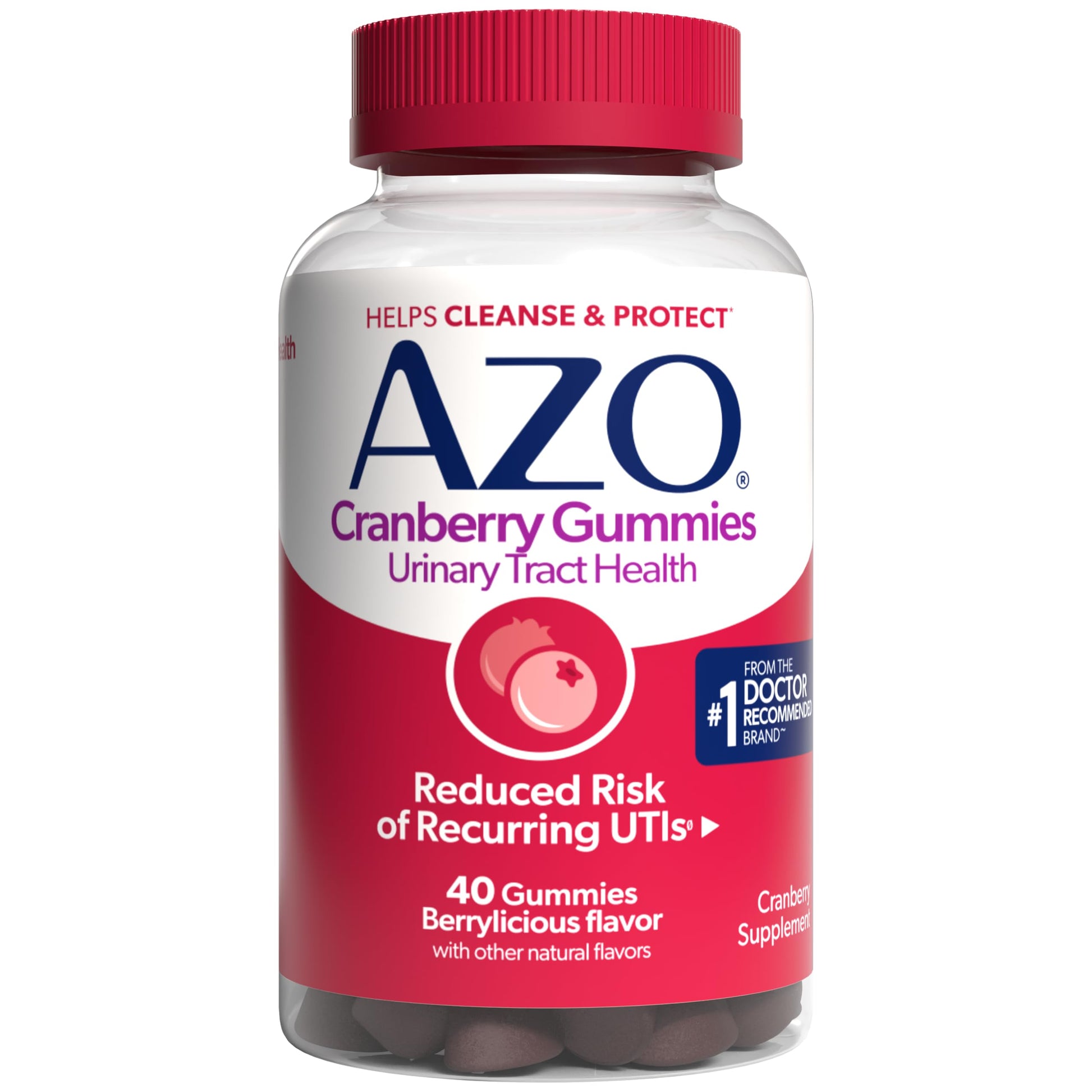 AZO Cranberry Gummies for Urinary Tract Health Women & Men Gummy 40 Count