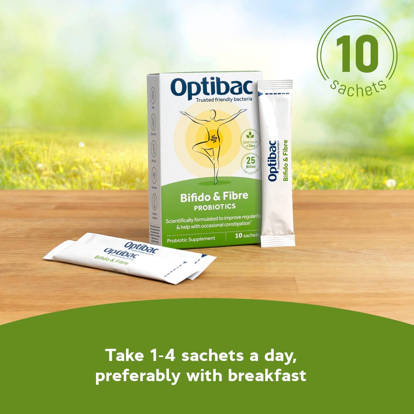 Optibac Probiotics Bifido & Fibre Powder 10 Sachets