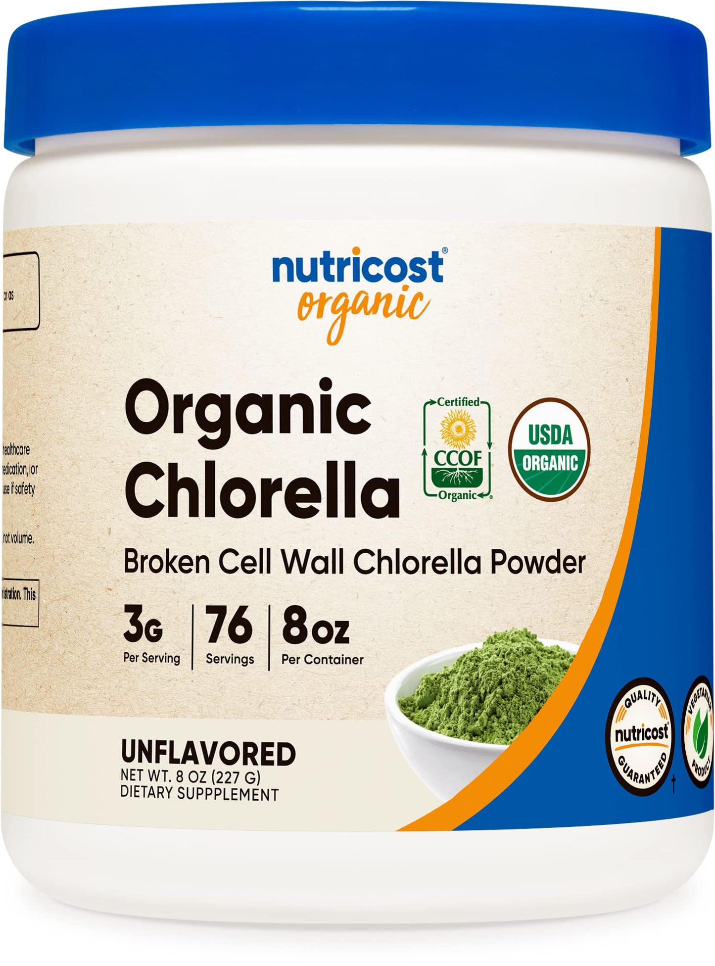 Nutricost Organic Chlorella Powder, 24 Servings