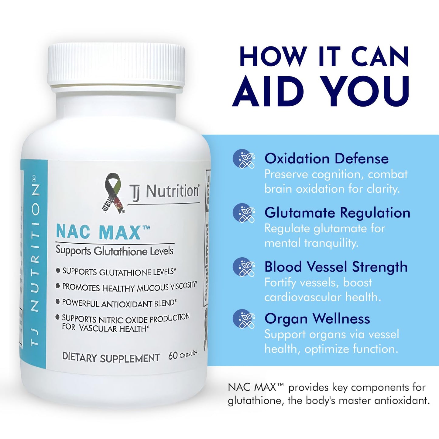 TJ Nutrition NAC MAX Powder 60 Count