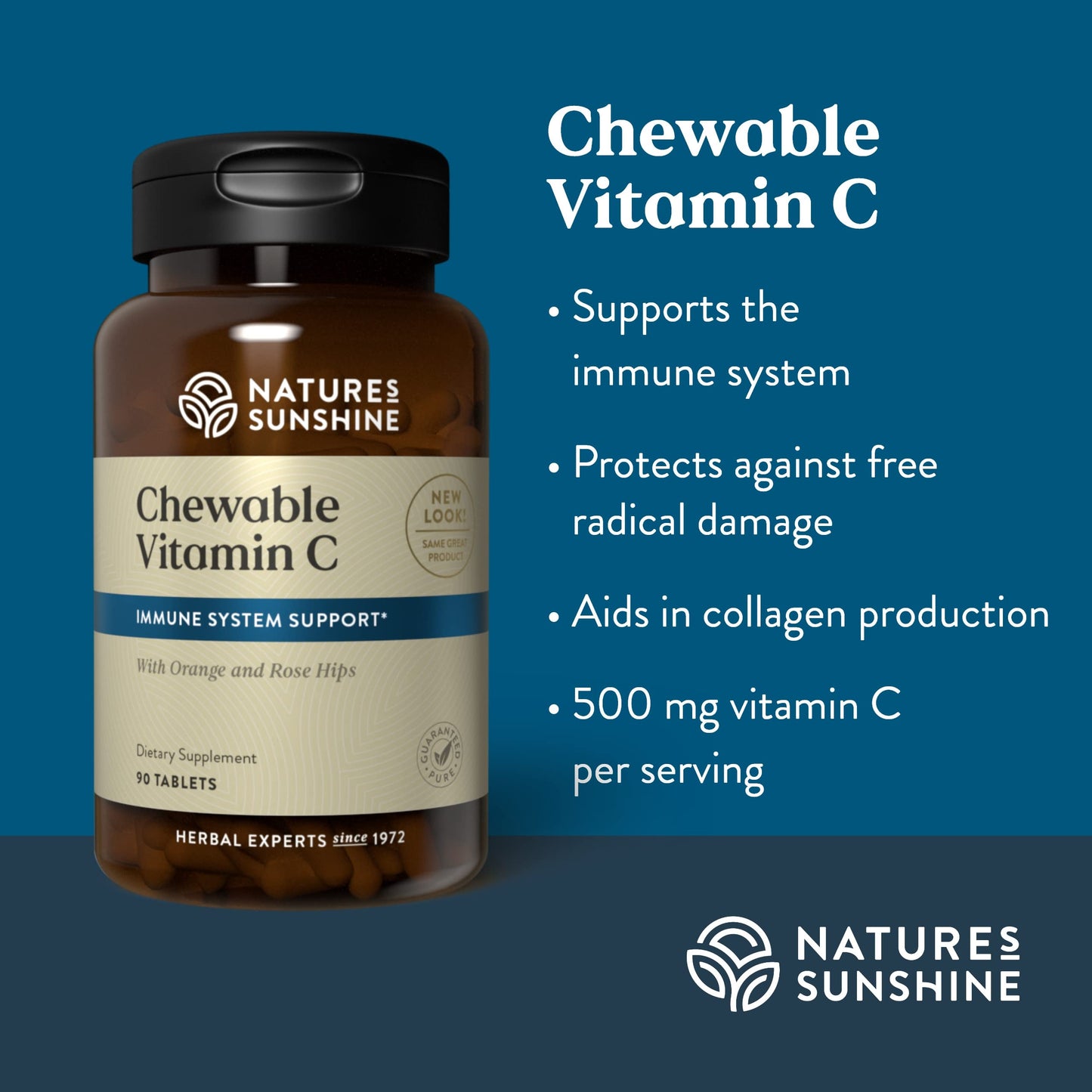 Nature's Sunshine Chewable Vitamin C 250mg Tablet, 90 Tablets