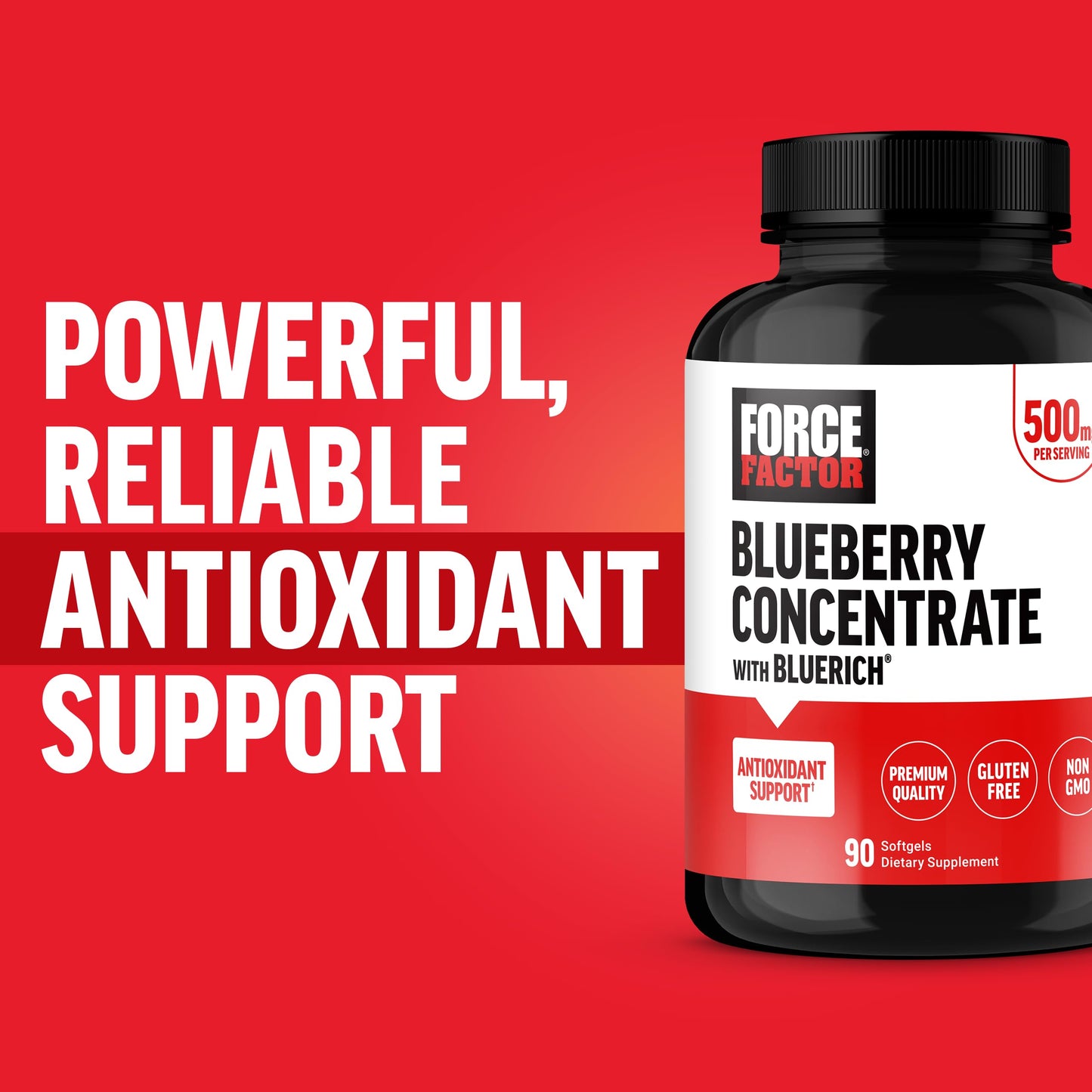 Force Factor Blueberry Concentrate Antioxidants Supplement Softgel 90 Count