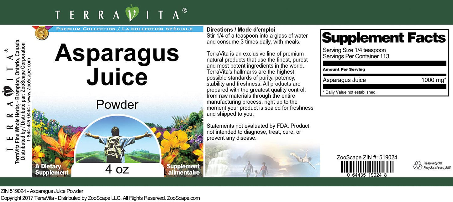 Terravita Asparagus Juice Powder 4 oz