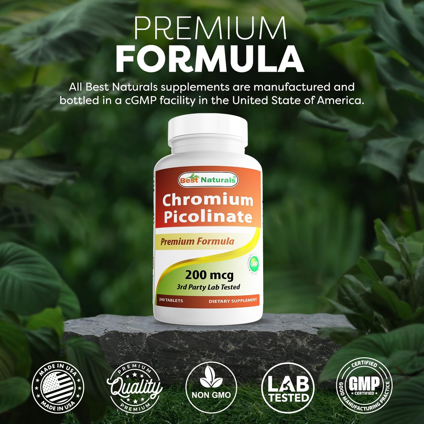 Best Naturals Chromium Picolinate Tablet, 200 mcg, 240 Count