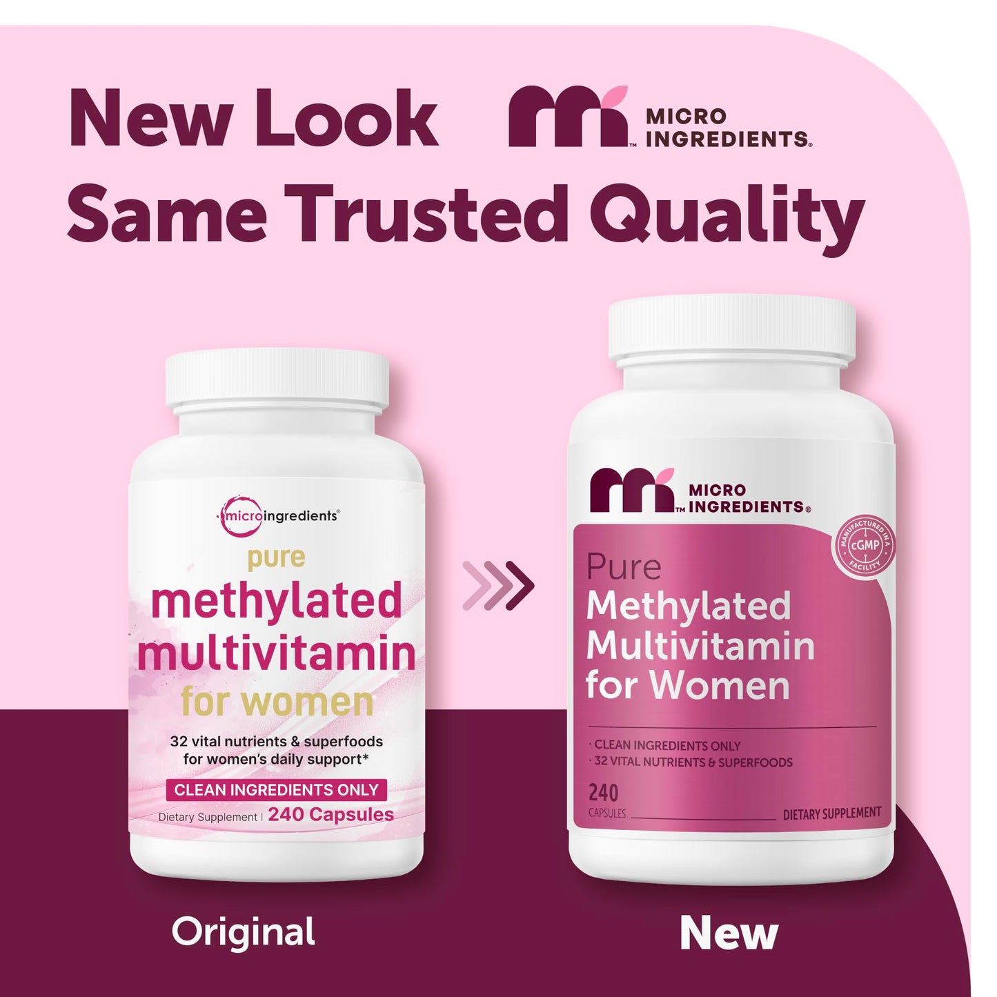 Micro Ingredients Pure Methylated Multivitamin for Women, 240 Capsules