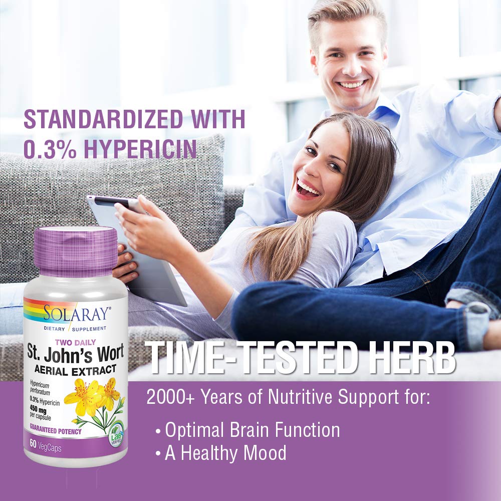 Solaray St. John's Wort Aerial Extract 450 mg Capsule 60 Count