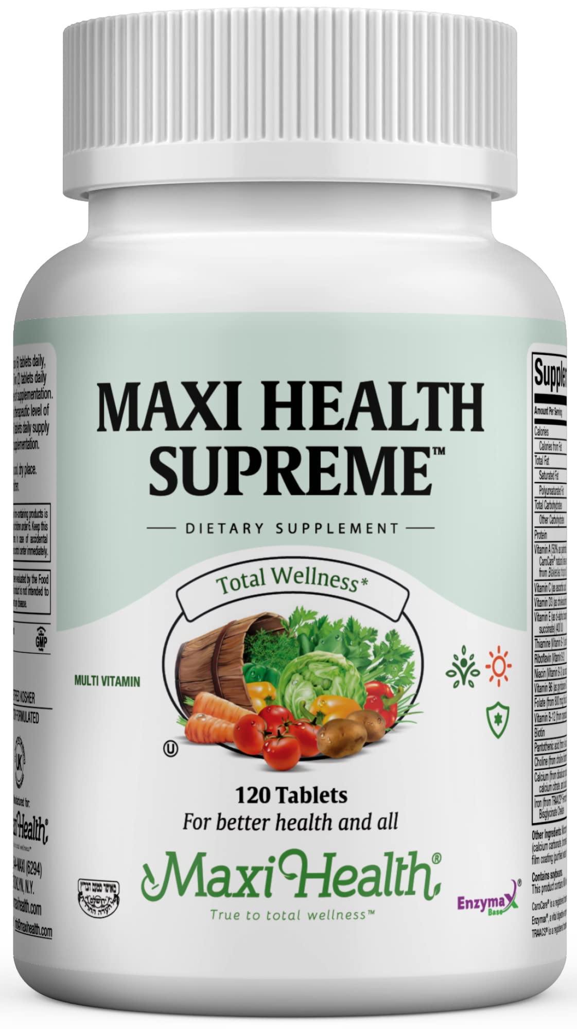 Maxi Health Multivitamin for Men & Women Supreme High Potency Daily Multi with Minerals, CoQ10 & Antioxidants, Energy, Immune Support, Bone, Heart & Wellness, Vitamin A, C, D, E, B12, B6 & Biotin, 120 Tablets
