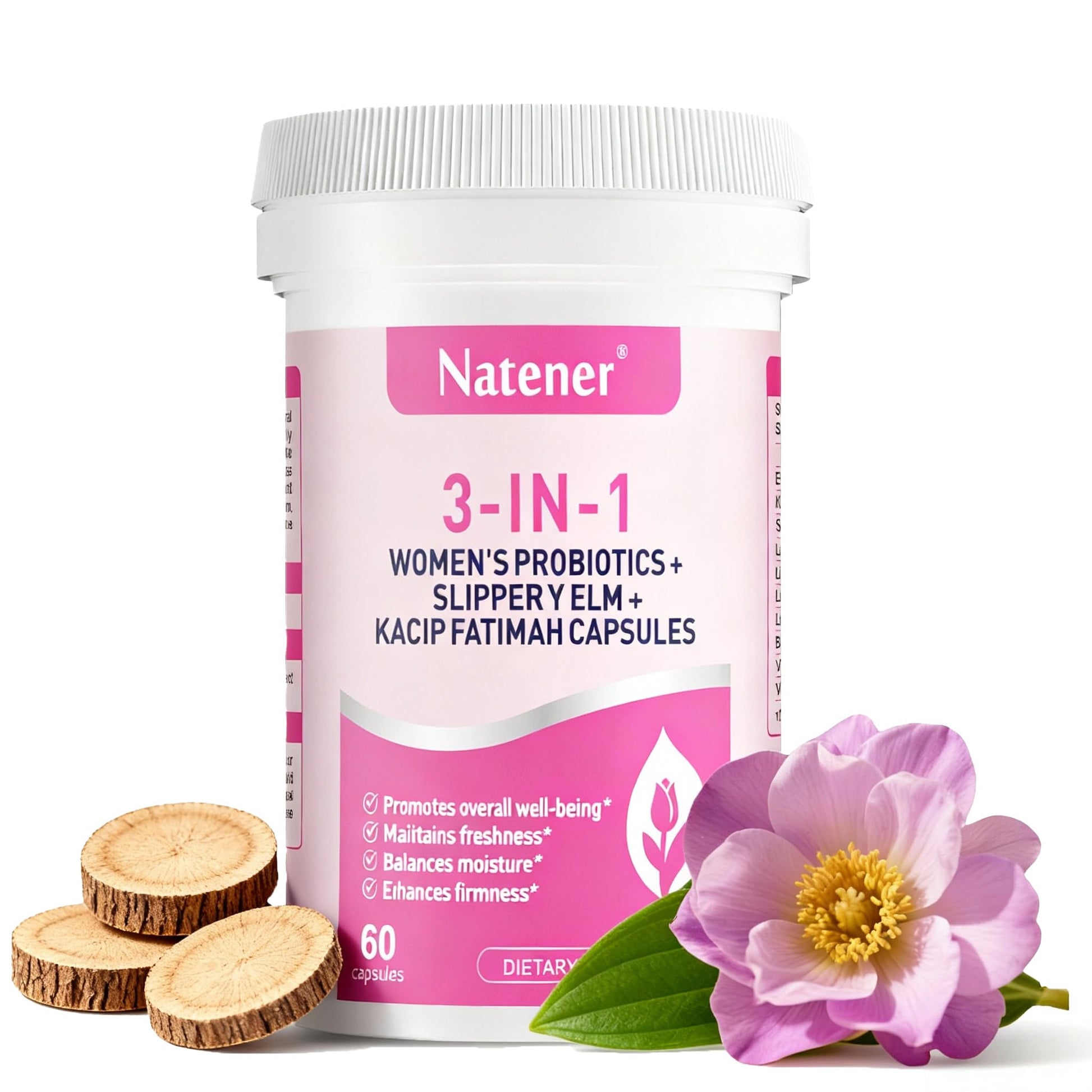 Natener 3 in 1 Vaginal Probiotics for Women 60 Capsules