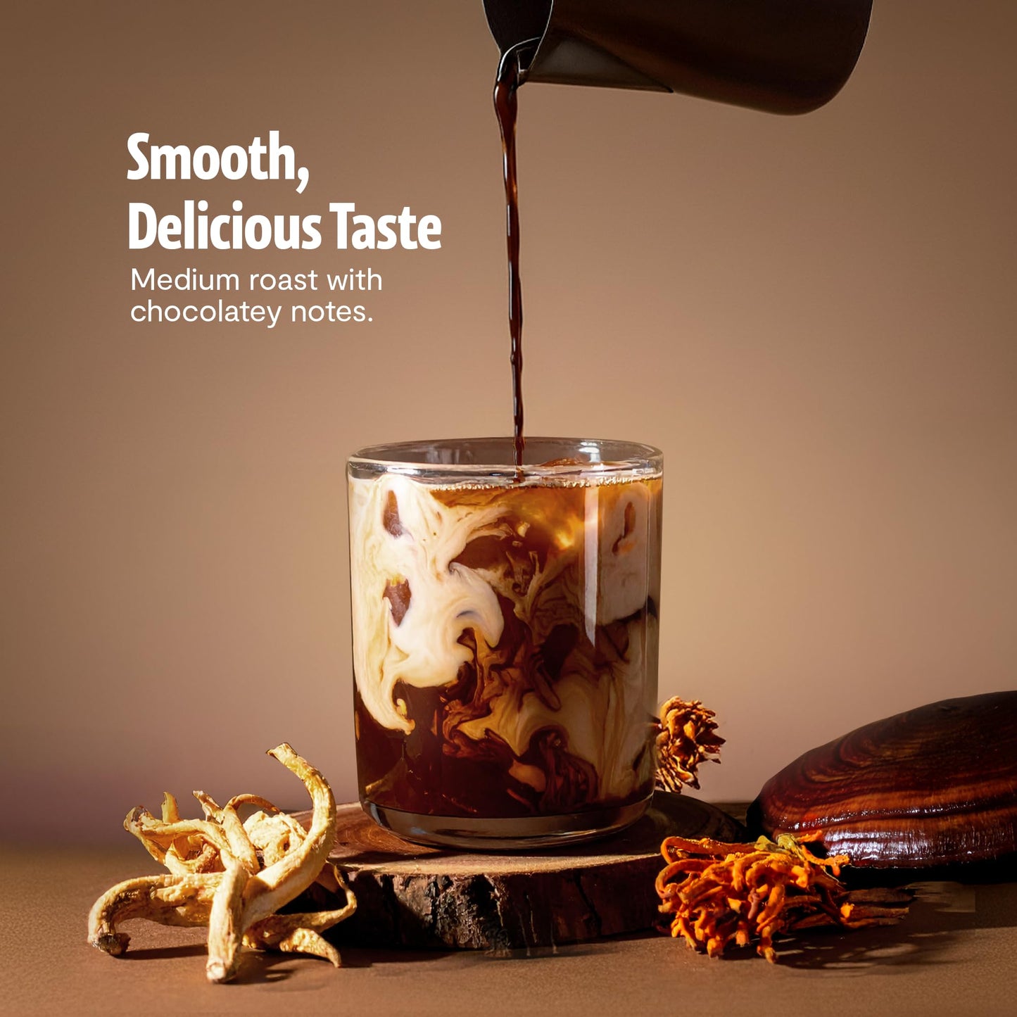 FreshCap Mushrooms Premium Organic Mushroom Coffee Powder 12:1 Fruiting Body Extract 29% Beta-Glucans 45 Servings