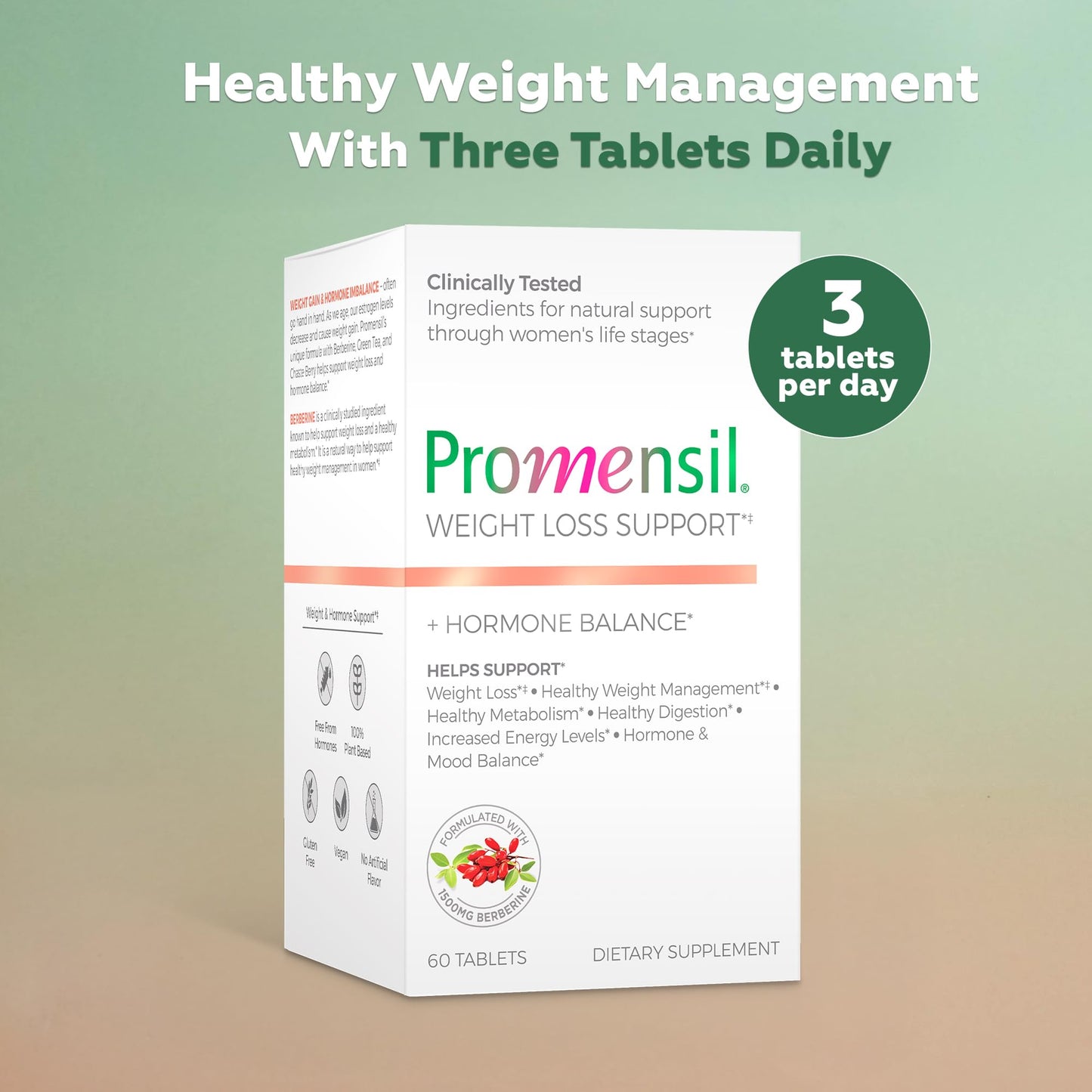 Promensil Berberine HCL 1500mg Weight Loss Support Tablet, 60 Tablets