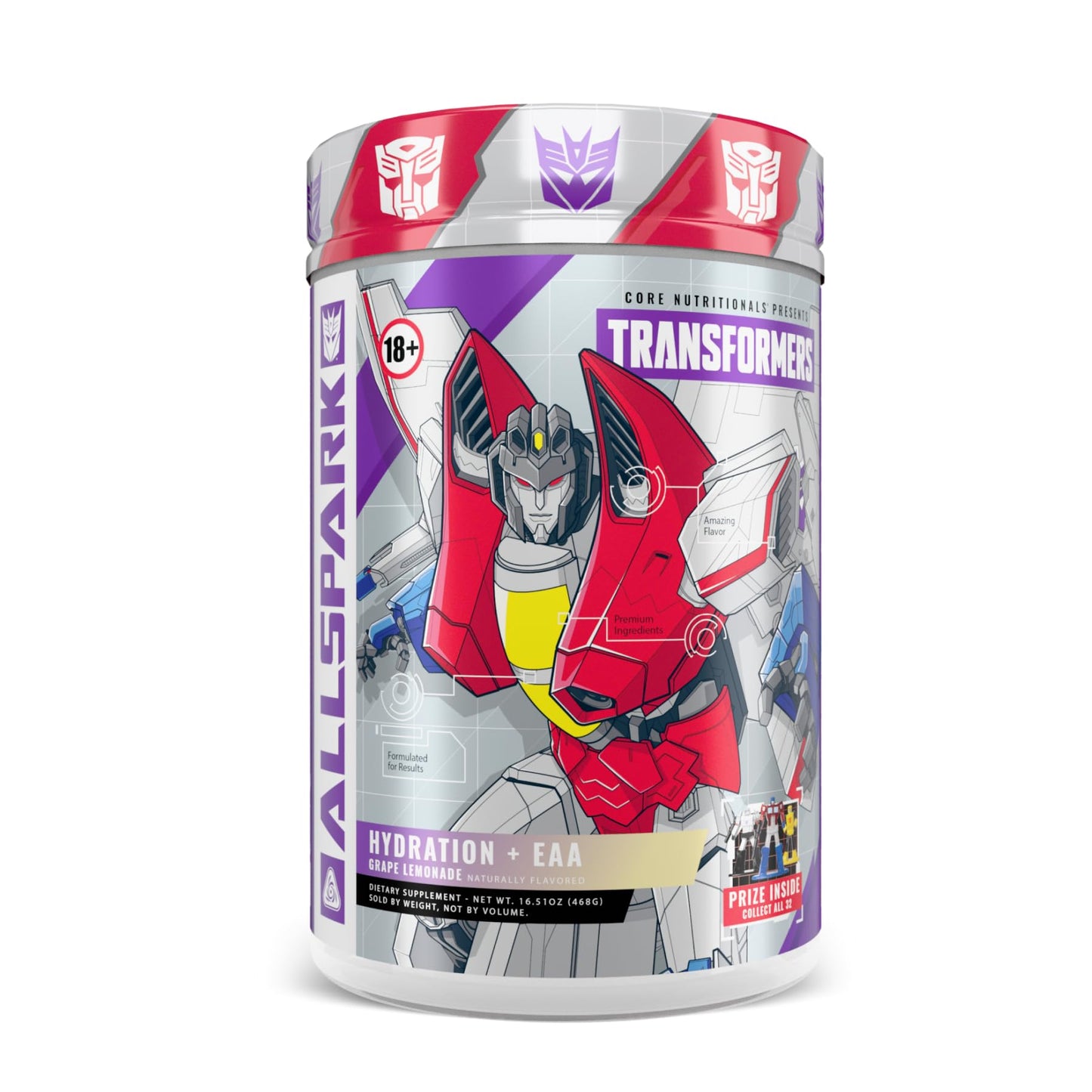 Core Nutritionals Transformers Allspark Hydration + EAA Full Electrolyte Blend for Recovery Powder 16.5 oz