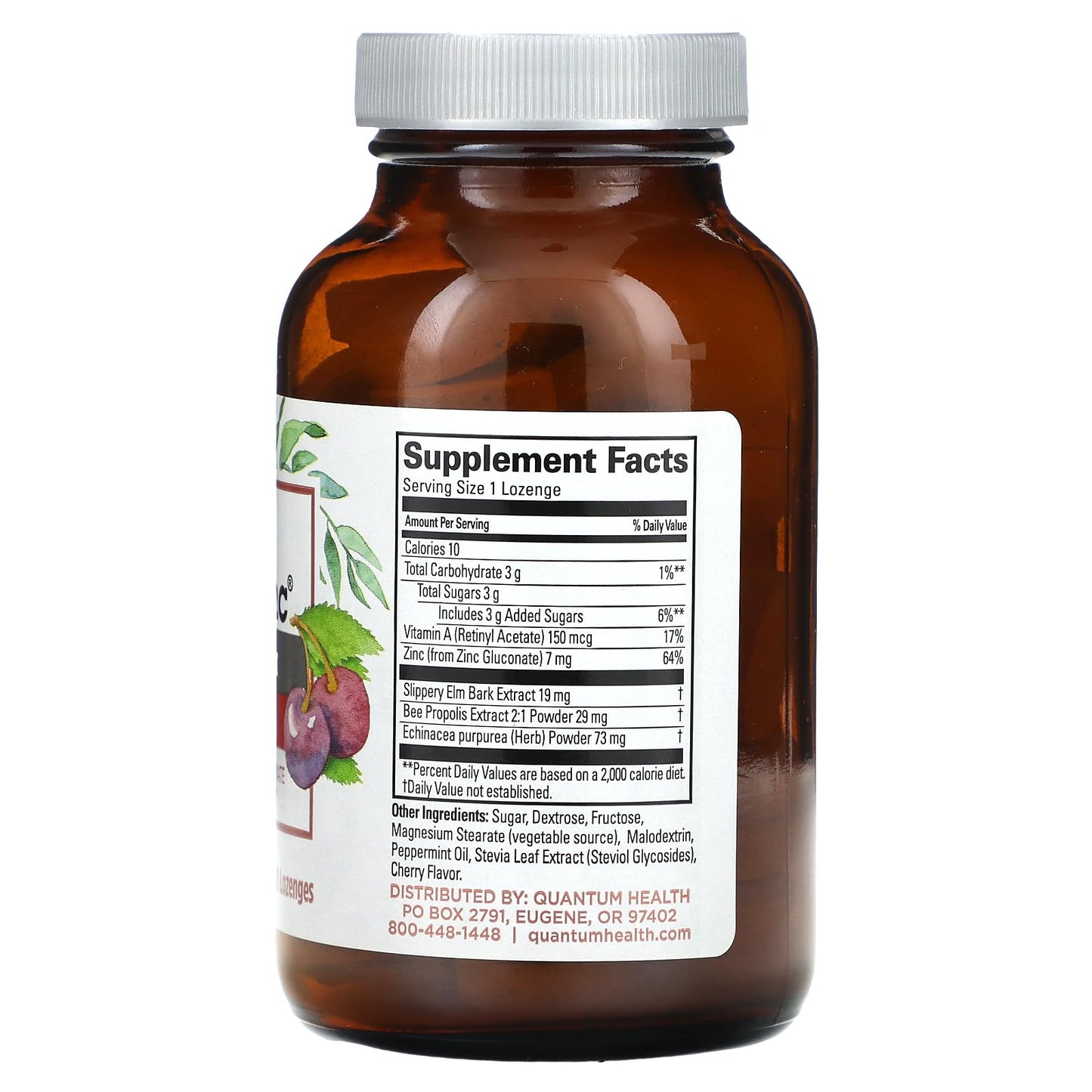 Quantum TheraZinc Echinacea Cherry Mint Lozenges, 1 Count
